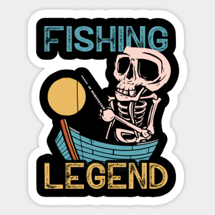 fishing legend a perfect birthday gift for an angler Sticker